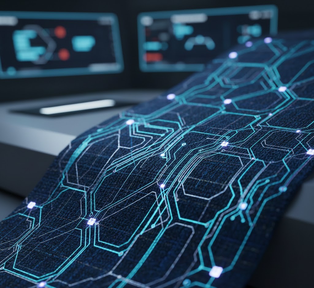 Conductive fiber technology illustration